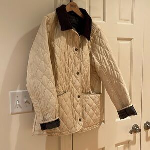 Cream Barbour quilted jacket